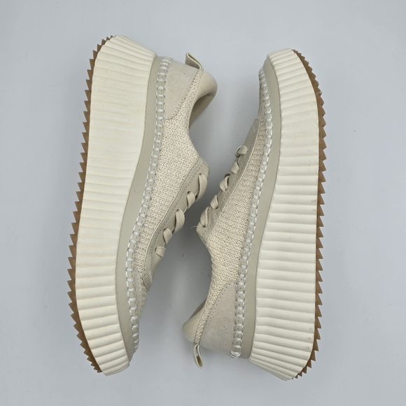 NWOT Dolce Vita Denae Dolan Lace-Up Platform Sneakers, Sandstone Knit, Women's 9 - Picture 16 of 16
